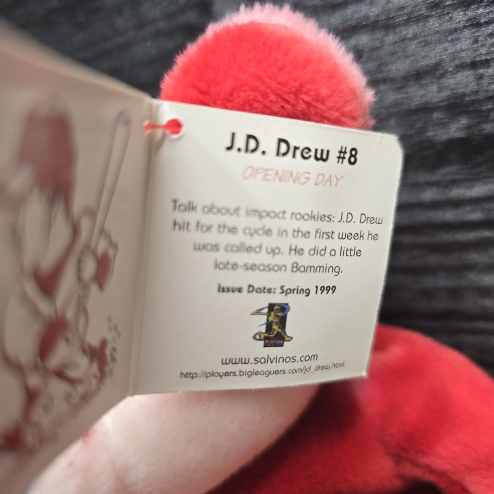 Vintage 1999 Cardinals Opening Day #8 JD Drew MLB Salvino's Bammers Mini BEAR - Picture 4 of 8